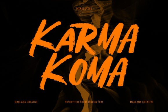 Karma Koma: A Bold Brush Display Font for Web Design